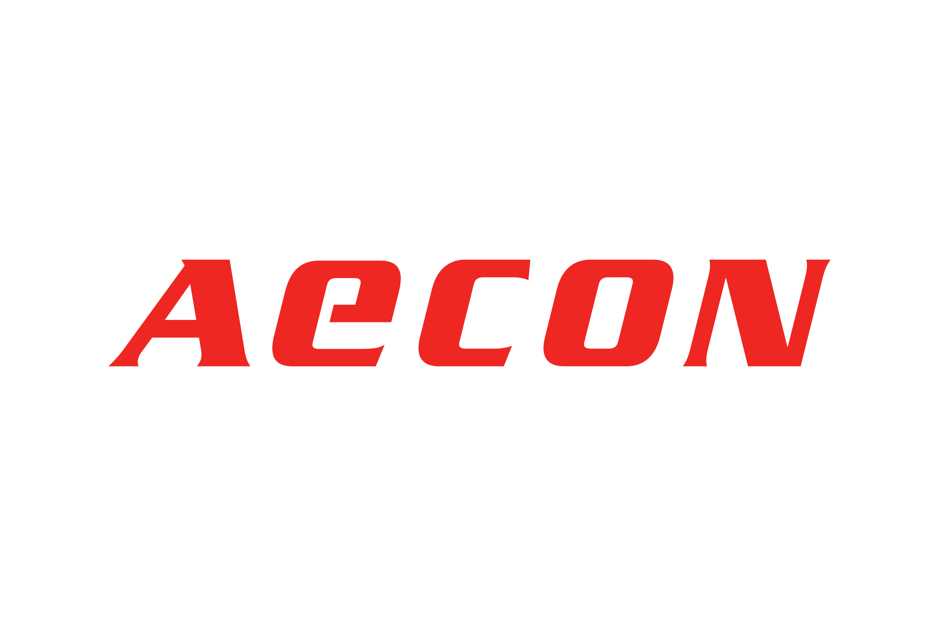 A green background with red letters that say aecon.